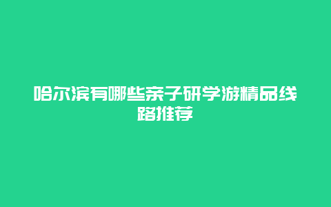 哈尔滨有哪些亲子研学游精品线路推荐