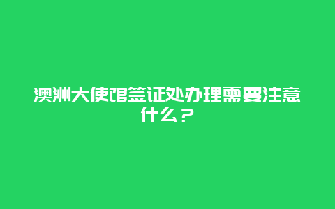 澳洲大使馆签证处办理需要注意什么？