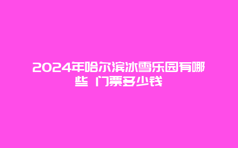 2024年哈尔滨冰雪乐园有哪些 门票多少钱