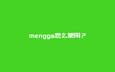 mengga怎么使用？