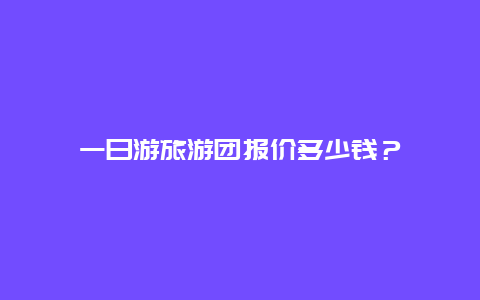 一日游旅游团报价多少钱？