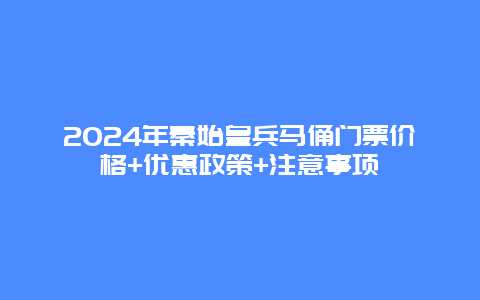 2024年秦始皇兵马俑门票价格+优惠政策+注意事项