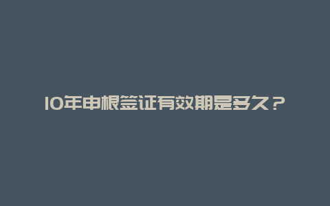 10年申根签证有效期是多久？