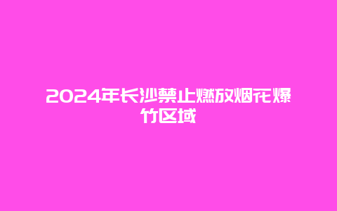 2024年长沙禁止燃放烟花爆竹区域