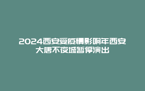 2024西安受疫情影响年西安大唐不夜城暂停演出