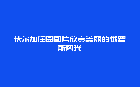 伏尔加庄园图片欣赏美丽的俄罗斯风光