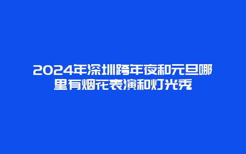 2024年深圳跨年夜和元旦哪里有烟花表演和灯光秀