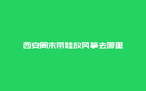 西安周末带娃放风筝去哪里