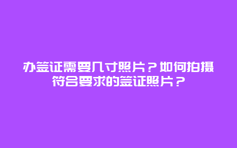 办签证需要几寸照片？如何拍摄符合要求的签证照片？