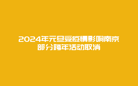 2024年元旦受疫情影响南京部分跨年活动取消