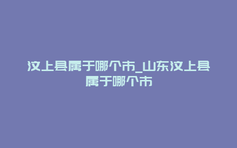 汶上县属于哪个市_山东汶上县属于哪个市