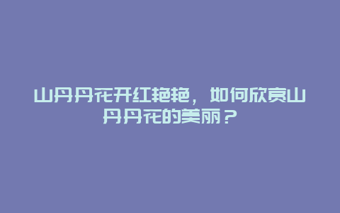 山丹丹花开红艳艳，如何欣赏山丹丹花的美丽？