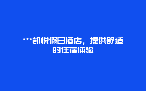 ***凯悦假日酒店，提供舒适的住宿体验