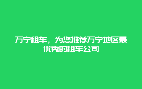 万宁租车，为您推荐万宁地区最优秀的租车公司