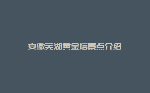 安徽芜湖黄金塔景点介绍