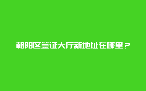 朝阳区签证大厅新地址在哪里？