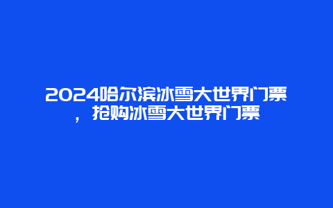 2024哈尔滨冰雪大世界门票，抢购冰雪大世界门票