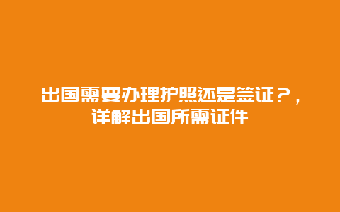 出国需要办理护照还是签证？，详解出国所需证件