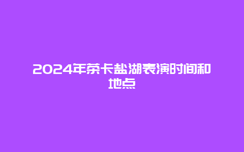 2024年茶卡盐湖表演时间和地点