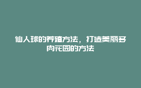 仙人球的养殖方法，打造美丽多肉花园的方法