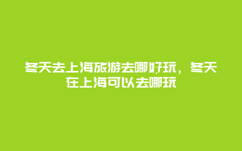 冬天去上海旅游去哪好玩，冬天在上海可以去哪玩