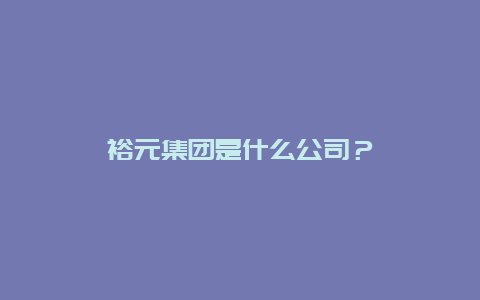 裕元集团是什么公司？