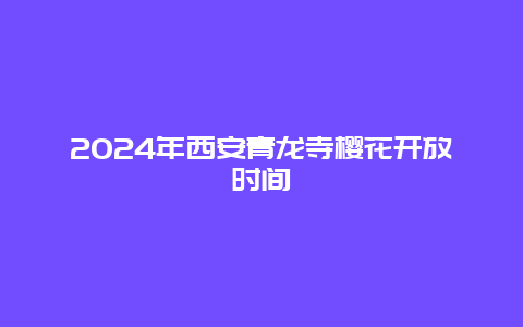 2024年西安青龙寺樱花开放时间