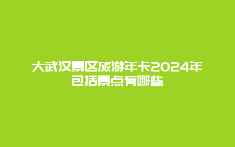 大武汉景区旅游年卡2024年包括景点有哪些