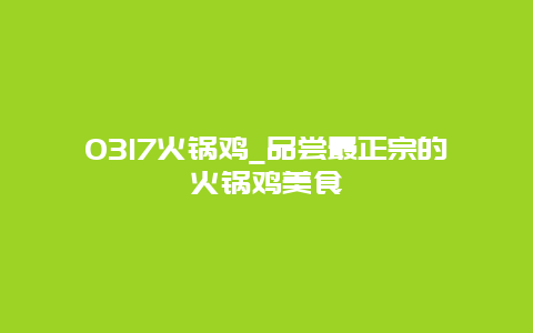 0317火锅鸡_品尝最正宗的火锅鸡美食