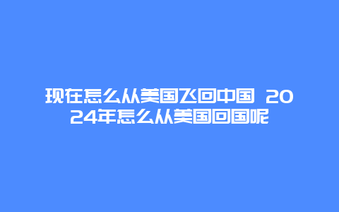 现在怎么从美国飞回中国 2024年怎么从美国回国呢