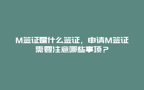 M签证是什么签证，申请M签证需要注意哪些事项？