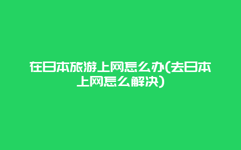 在日本旅游上网怎么办(去日本上网怎么解决)