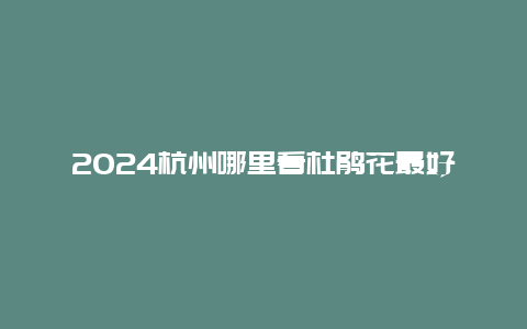 2024杭州哪里看杜鹃花最好