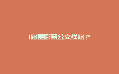 1路是哪条公交线路？