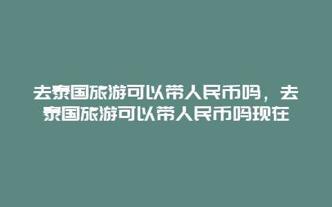 去泰国旅游可以带人民币吗，去泰国旅游可以带人民币吗现在