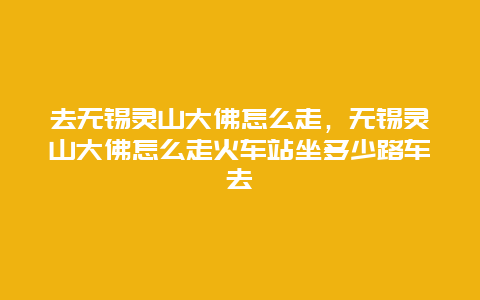 去无锡灵山大佛怎么走，无锡灵山大佛怎么走火车站坐多少路车去