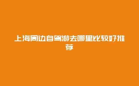 上海周边自驾游去哪里比较好推荐