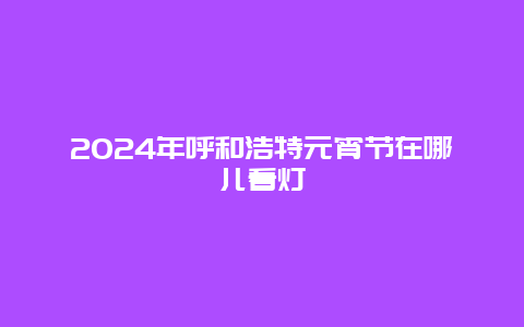 2024年呼和浩特元宵节在哪儿看灯