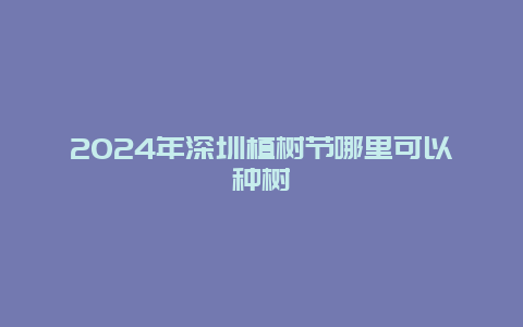 2024年深圳植树节哪里可以种树