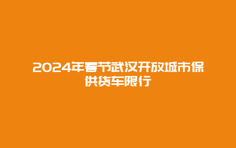 2024年春节武汉开放城市保供货车限行