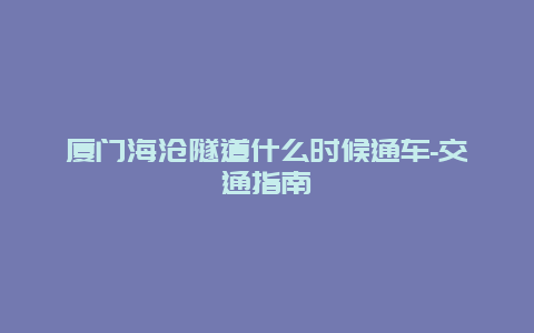 厦门海沧隧道什么时候通车-交通指南