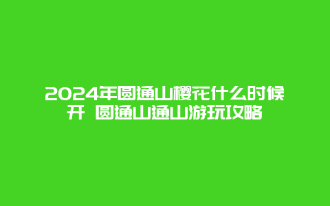 2024年圆通山樱花什么时候开 圆通山通山游玩攻略