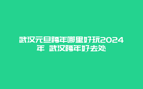 武汉元旦跨年哪里好玩2024年 武汉跨年好去处