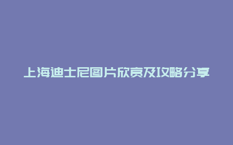 上海迪士尼图片欣赏及攻略分享