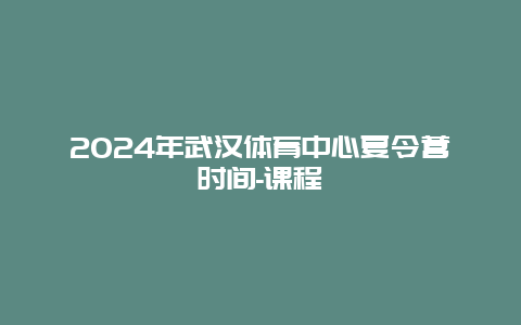 2024年武汉体育中心夏令营时间-课程