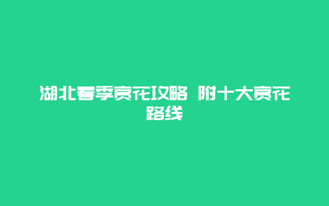 湖北春季赏花攻略 附十大赏花路线