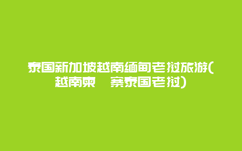 泰国新加坡越南缅甸老挝旅游(越南柬埔寨泰国老挝)