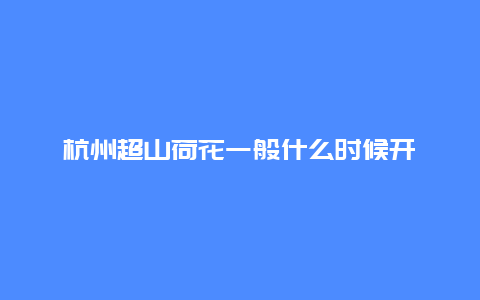 杭州超山荷花一般什么时候开