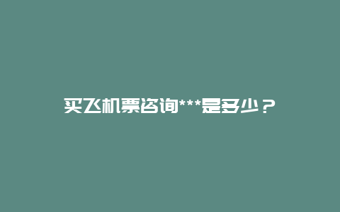 买飞机票咨询***是多少？