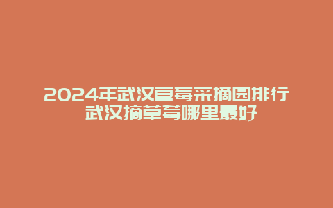 2024年武汉草莓采摘园排行 武汉摘草莓哪里最好